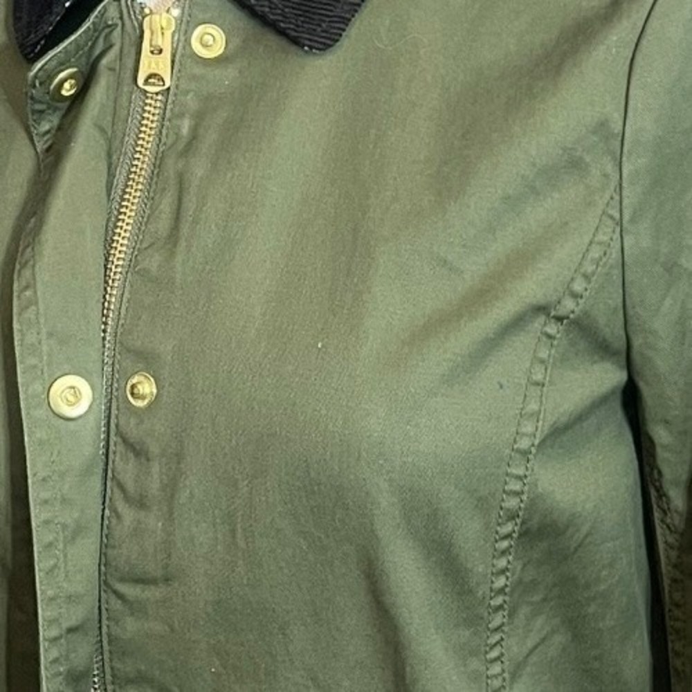 J.Crew Womens Olive Green Cotton Corduroy Collar Field Utility Jacket XS - Picture 6 of 12